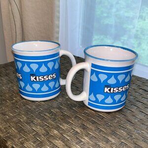Hershey Kiss Coffee Mugs, Blue & White, (2 Cups)